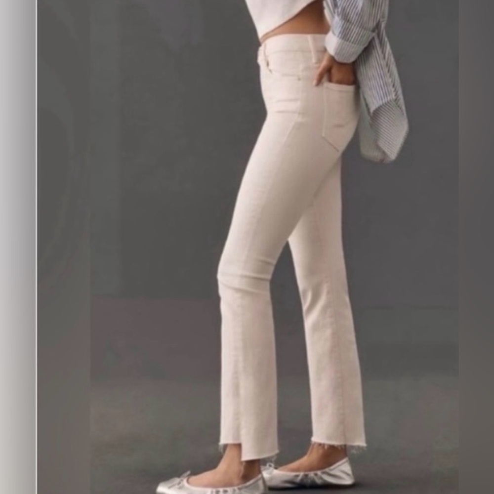 Mother cropped insider jeans Chalk ivory 25